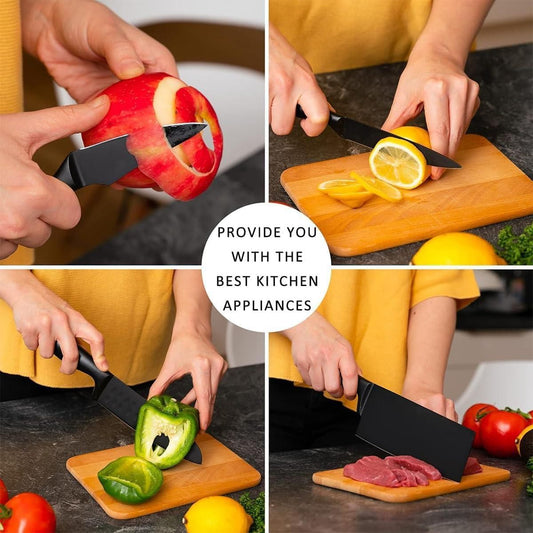 3-Piece Kitchen Knife Set – Stainless Steel Chef, Slicing & Utility Knives | Tikshna