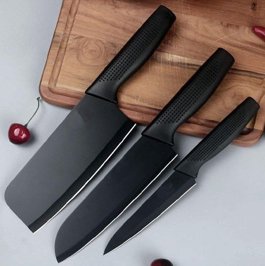 3-Piece Kitchen Knife Set – Stainless Steel Chef, Slicing & Utility Knives | Tikshna