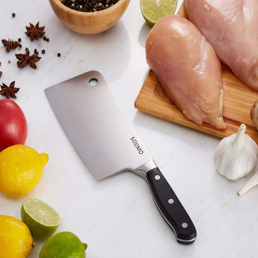 High-Carbon Stainless Steel Meat Cleaver Knife – 6.5 Inch Heavy Duty Butcher Knife (Black Handle) | Tikshna