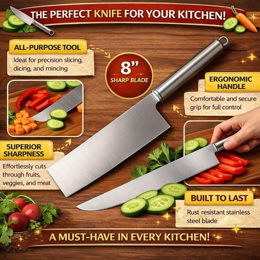 Stainless Steel Cleaver Knife – Razor Sharp Cutter | Tikshna